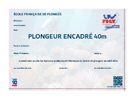 Pe40 - Plongeur encadré 40m